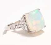 Effy Ethiopian Opal & Diamond Cocktail Ring, 14K WG, Size 9